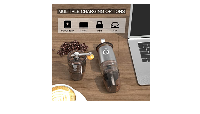 Mulli Portable Burr Coffee Grinder,Electric/Manual 2-in-1 Cafe Grind,  Adjustable Burr Mill with 5 Precise Grind Setting for  Drip/Espresso/PourOver and