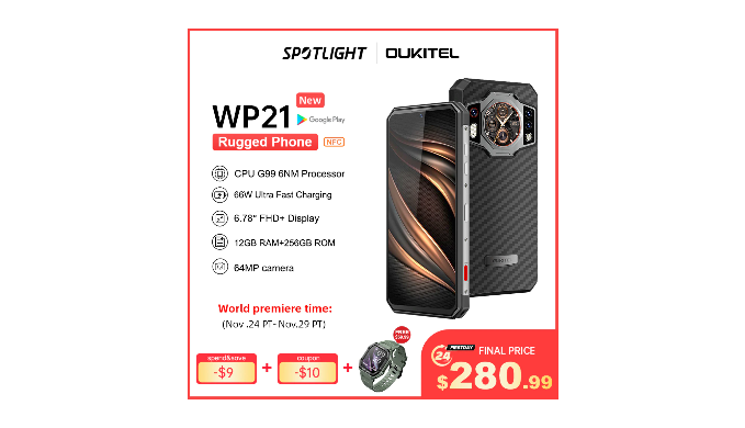 Oukitel WP21 Rugged Phone: 6.78 FHD+: 12Gb + 256Gb: 64MP + Night Vision  Camera