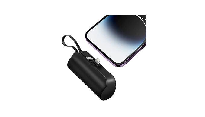 Mini Portable Charger Built in Cable 5000mAh Power Bank Ultra-Compact  Battery Pack Phone Charger Portable Fast Charging Compatible with iPhone  14/14