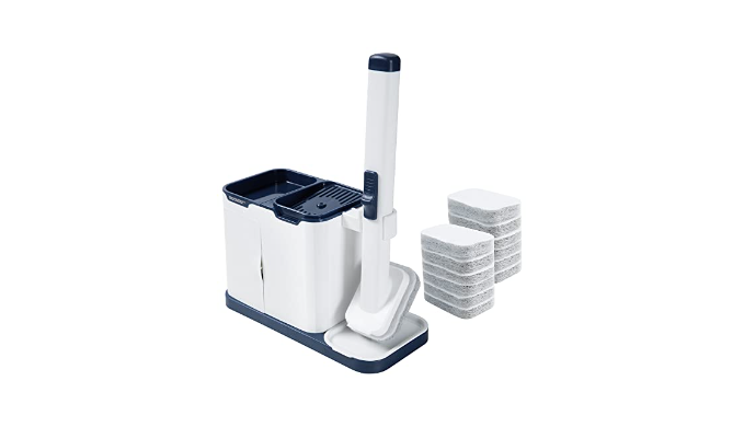 Soap Dispensing Dish Brush Storage Set