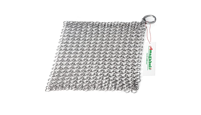 Cast Iron Skillet Cleaner, 316 Stainless Steel Chainmail Scrubber