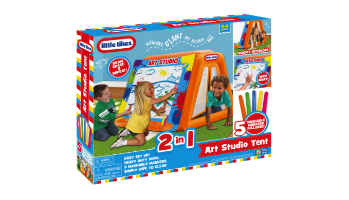 Little Tikes 2-in-1 Easel and Table, Children and Kids Activity Art Studio for Boys, Girls Ages 3-8 Year