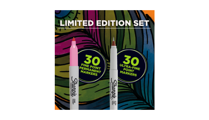 Limited Edition SHARPIE Permanent Markers 60ct Assorted Colors+1 Mystery  Color