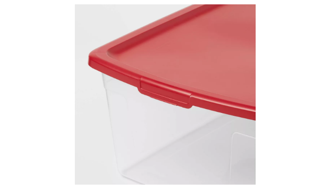 53qt Storage Box Red Lid - Wondershop™