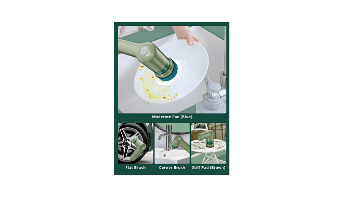 Tilswall M4L Lightweight Short-Handle Electric Spin Scrubber