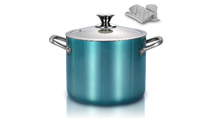 FRUITEAM Nonstick Stock Pot 7 Qt Soup Pasta Pot with Lid, 7-Quart Multi  Stockpot Oven Safe Cooking Pot for Stew, Sauce & Reheat Food