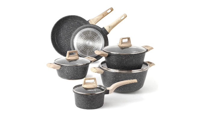 Carote Nonstick Cookware Sets with Detachable Handle, 5 Pcs Granite Non  Stick Pots and Pans Set with Removable Handle Cookware - Coupon Codes,  Promo Codes, Daily Deals, Save Money Today