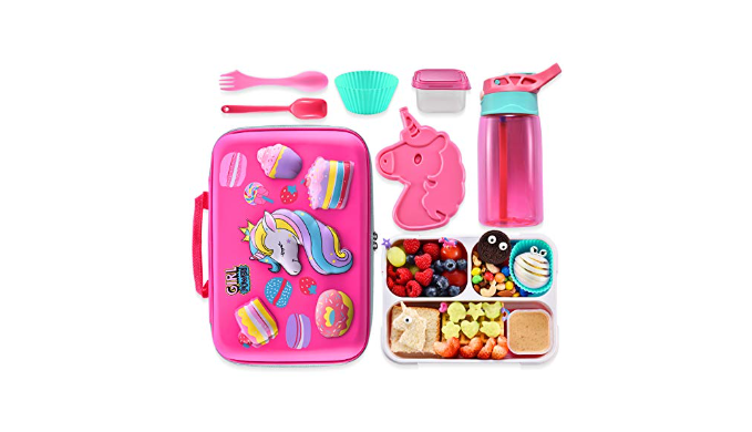 COO&KOO Unicorn Lunch Bag Lunch Box Set, Insulated Lunch Bag with