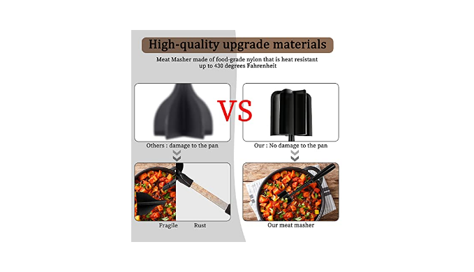 Kitchen Meat Chopper Ground Beef Masher Utensil Heat Resistant Non-Stick -  Coupon Codes, Promo Codes, Daily Deals, Save Money Today