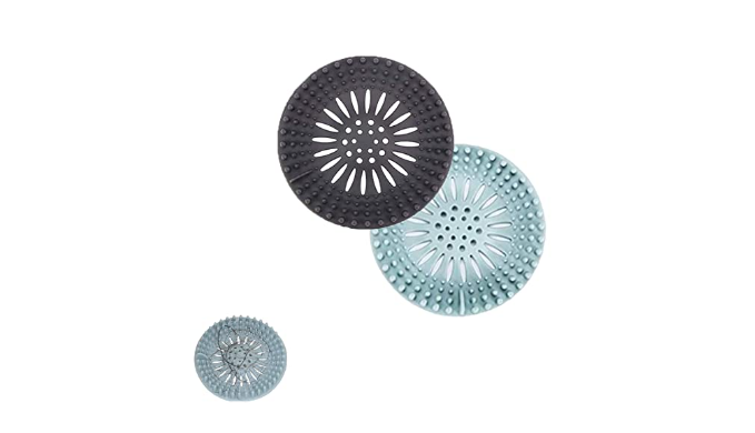 Hair Catcher Shower Drain, 2PC Silicone Shower Accessories, Durable Shower  Drain Covers Suit for Bathroom Bathtub and Kitchen(Gray and Black) 