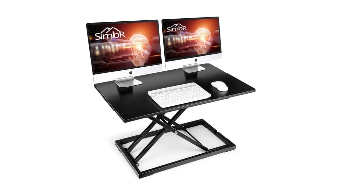 SIMBR Standing Desk Converter 32 inch, Height Adjustable Sit to