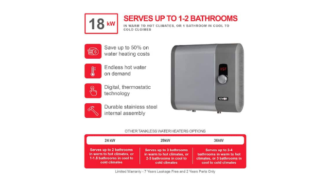 Atmor 18kW 3.73 GPM Electric Tankless Water Heater