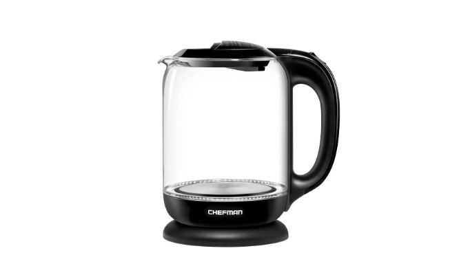 Chefman Electric Glass Kettle - Clear/Black, 1.7 L - City Market