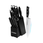 FETERVIC Knife Block Set, 16 Pieces Kitchen Set with Block, Stainless Steel  Set