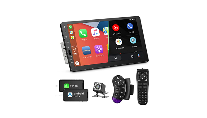 ACTASIAN Single Din Car Stereo with Apple Carplay and Android