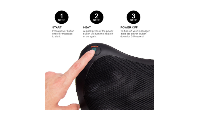 Shiatsu Massage Pillow with Heat and Car/Home Chargers - DailySteals