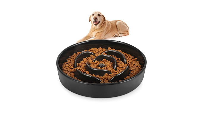  Sted Slow Feeder Dog Bowls Ceramic, 1.5 Cups Slow Feeder Dog  Bowls Small Medium Breed, Dog Food Bowls, Heavy Premium Ceramic Dog Bowls,  Help Dog Slow Down Eating, Diameter 8.6 in