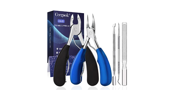 Long Handle Toenail Scissors Pedicure for Seniors Humanized Design Easy Use