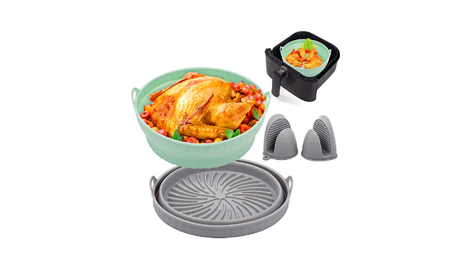 COLLAPSIBLE SILICONE AIR-FRYER LINER ROUND