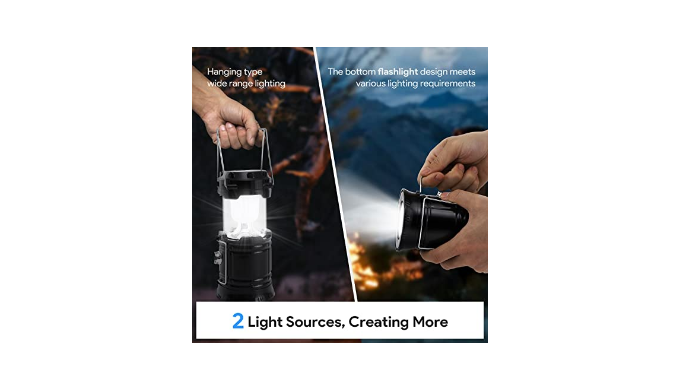 Joryama 2 Pack Collapsible Portable LED Camping Lanterns Solar USB  Rechargeable Flashlight Survival Kits for Indoor Outdoor Home Emergency  Light Power