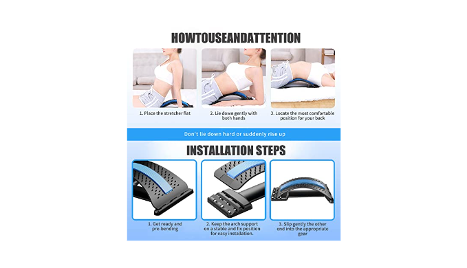 Back Stretcher for Pain Relief, Multi-Level Back Cracker Lower Back Pain  Relief Device, Lumbar Support Spine Board with 3 Adjustable Settings for  Bed