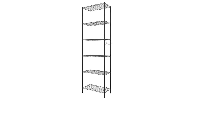 BATHWA 6-Tier Metal Wire Rack, Free Standing Shelving Unit, Adjustable  Heavy Duty Storage Shelves for Kitchen Organization, with Leveling Feet and