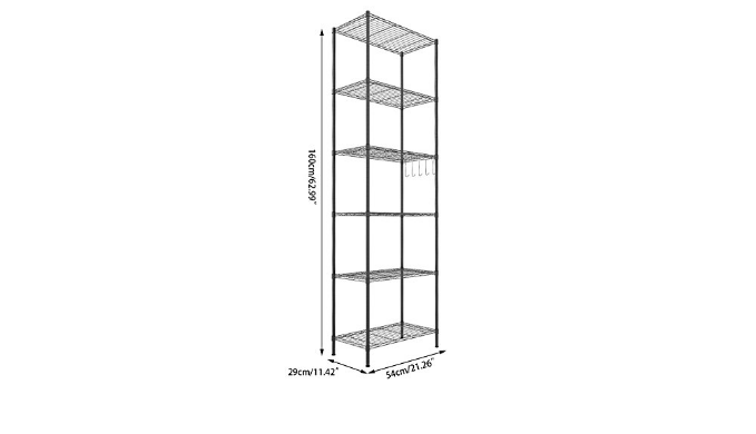 BATHWA 6-Tier Metal Wire Rack, Free Standing Shelving Unit, Adjustable  Heavy Duty Storage Shelves for Kitchen Organization, with Leveling Feet and