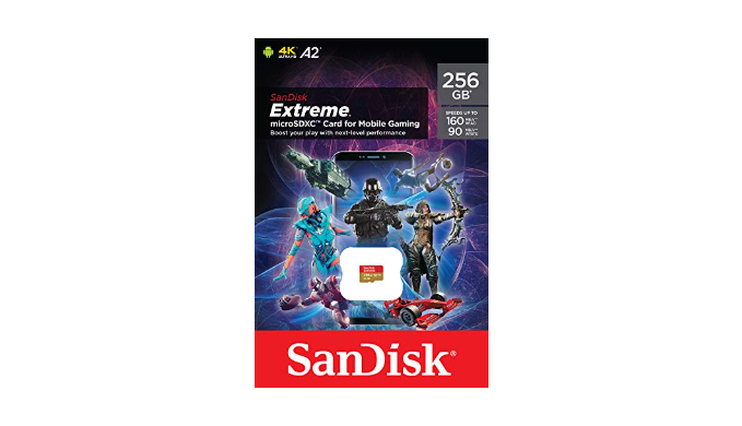 SanDisk 256GB Extreme for Mobile Gaming microSD UHS-I Card - C10, U3, V30,  4K, A2, Micro SD - SDSQXA1-256G-GN6GN