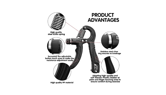 Longang Hand Grip Strengthener with Adjustable Resistance 11-132 Lbs  (5-60kg), Wrist Strengthener, Forearm Gripper, Hand Workout Squeezer, Grip