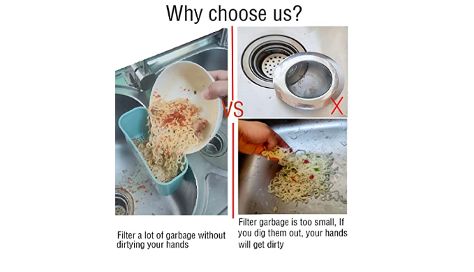 Sink Drain Strainer Basket TANBT Kitchen Sink Food Catcher Garbage Waste  Strainer Corner Sink Basket Filter