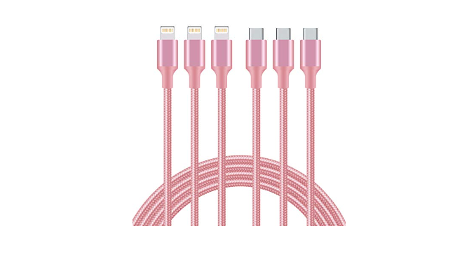 3Pack iPhone Charger Cord Mfi Certified Lightning Cable (3ft 6ft 10ft)