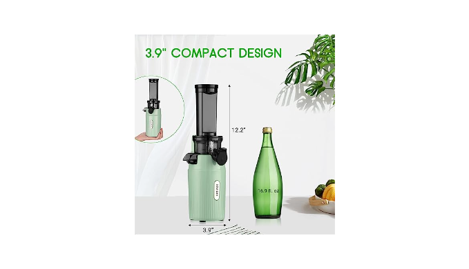 Mini Compact Juicer Machines, SOVIDER Small Cold Press Juicer Easy to  Clean, Portable Slow Masticating Juicer with Reverse Function Brush Cups