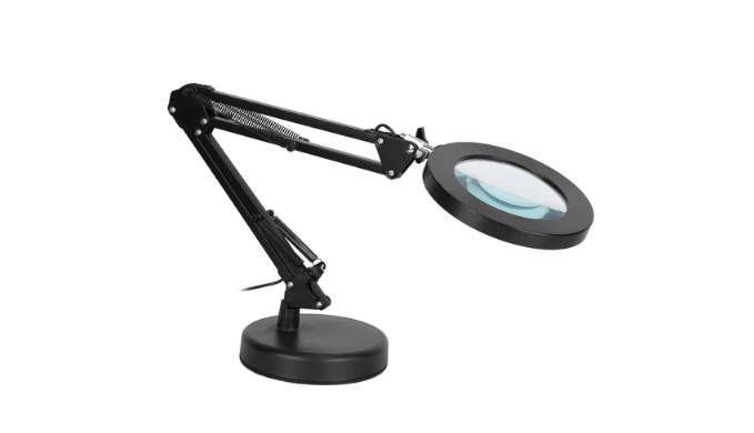 2-in-1 LED Magnifier Desk Lamp with 8x Magnifying Glass