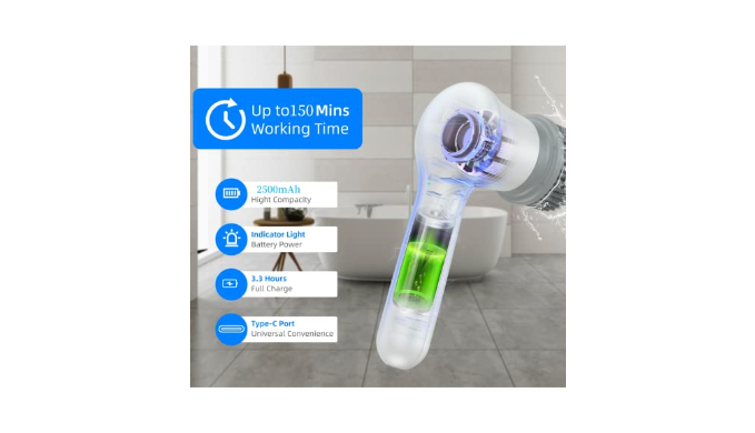 Electric Spin Scrubber for Bathroom,Power Shower Scrubber with Long Handle  for Cleaning,150 Working Time,4 Replaceable Brush Head,Floor Scrubber  Cleaning Supplies for Bathtub (Plastic, Gray) - Coupon Codes, Promo Codes,  Daily Deals, Save