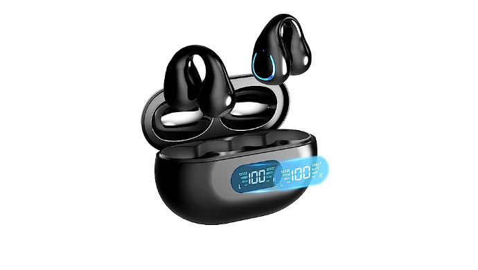 EUQQ Open Ear Clip Headphones, Wireless Earbuds Bluetooth 5.3