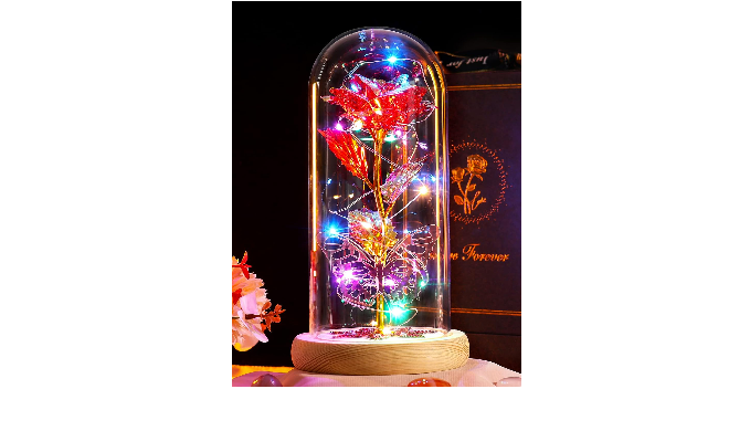 Christmas Rose Gifts for Women Galaxy Rose Enchanted Crystal Flower Gift in  Glass Dome with Light Unique Birthday Xmas Gifts for Women Mom Grandma