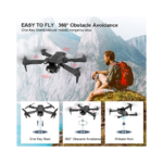 Smart Drone with Camera for adults,Obstacle Avoidance,120°Remote Control  Adjustable Lens,Foldable FPV Drones,One-key start /Altitude Hold/Gestures