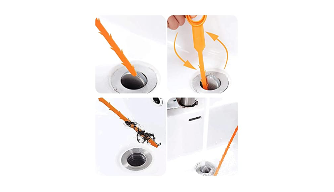 liboyixi 6 in1 Drain Clog Remover Tool, Sink Snake Cleaner Drain Auger Sewer Toilet Dredge, Snake Drain for Hair Remover Tool for Sewer