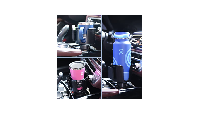 Cup Holder Expander for Car Cup 3.02”-4.62” with Card Organizer – oqtiqtech