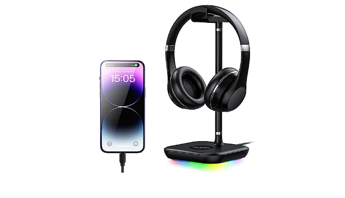 ALMAH RGB Gaming Headphone Headset Stand for Desk, PC Gaming