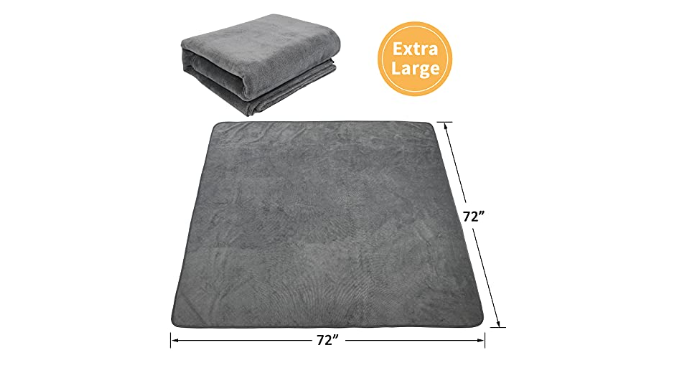 Reusable Washable Dog Pee Pad-72x72-Non-Slip Waterproof Floor Mat for  Senior Pets and Playpen-Gray 