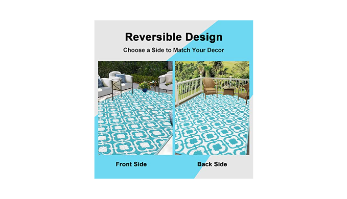 HEBE Outdoor Rug 6'x9' for Patios Waterproof Reversible Patio Mat Clearance  Outside Door Mat Camping RV Tent Carpet Area Rug for