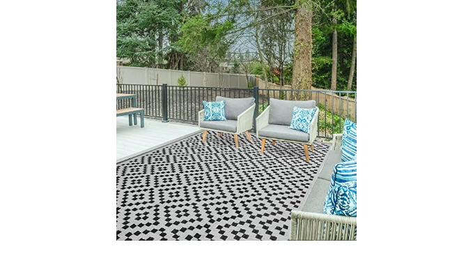 Reversible Outdoor Rugs for Patio Clearance 4x6Ft Waterproof Large