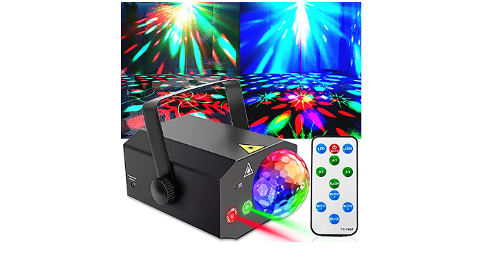 Party Lights, Disco Ball Lights,Dj Disco Lights,Rave Lights Stage Light  Strobe Lights Laser Lights Sound Activated with Remote Control for Xmas  Club