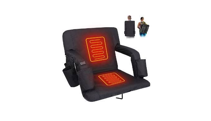 Double Heated Stadium Seats for Bleachers with Back Support Wide