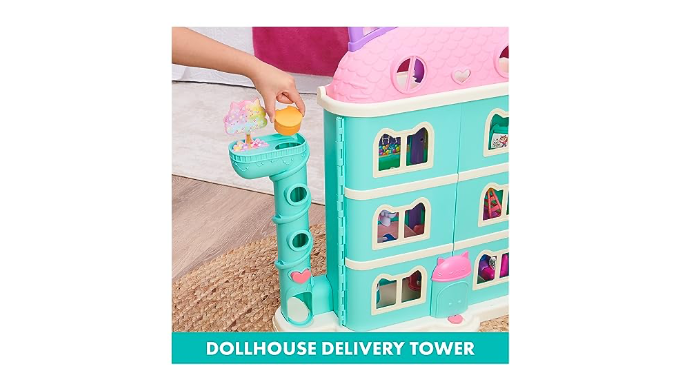  Gabby's Dollhouse, Purrfect Dollhouse with 15 Pieces including  Toy Figures, Furniture, Accessories and Sounds, Kids Toys for Ages 3 and up  : Toys & Games