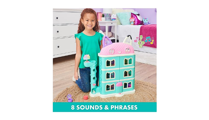  Gabby's Dollhouse, Purrfect Dollhouse with 15 Pieces including  Toy Figures, Furniture, Accessories and Sounds, Kids Toys for Ages 3 and up  : Toys & Games