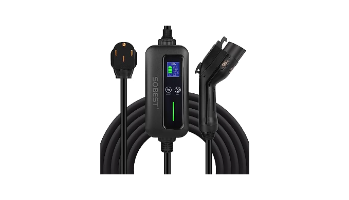 Level 2 EV Charger (40 Amp, 110-240 Volt, 16.5ft Cable) Indoor/Outdoor ...