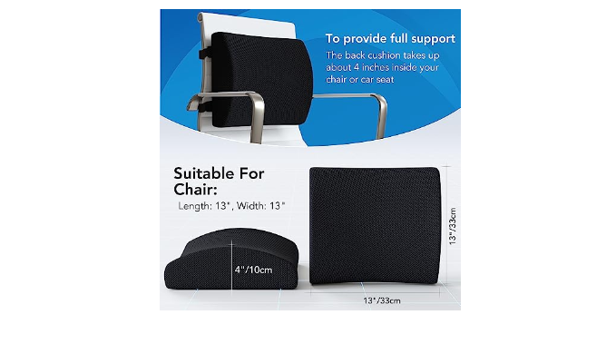 Qutool Coccyx Seat Cushion & Lumbar Support Pillow-MESH Cover