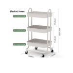 Hapiclody 3 Tier Utility Cart, Metal Rolling Cart with Wheels and Handle,  Multi-Function Art cart Organizer Storage Cart for Bathroom, Office,  Bedroom, Kitchen, Laundry, Art Room(White) - Coupon Codes, Promo Codes,  Daily